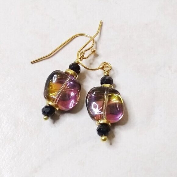 GIFT SET!!! 1 Bracelet + Earring Set ~ Reversible Pink + Gold or All Black - Picture 6 of 10